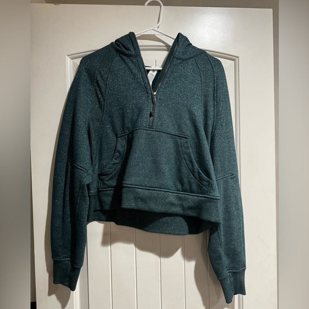 Lululemon Women's Scuba Oversized Half Zip - Storm Teal/Silver Spark - M/L